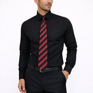 Sean John Red/Black Striped Silk Tie NWOT Party Formal Special Occasion Travel